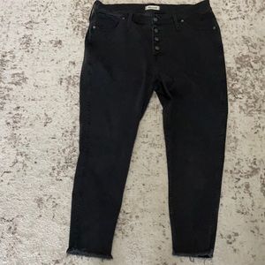 Madewell black button up high rise jeans, 34P